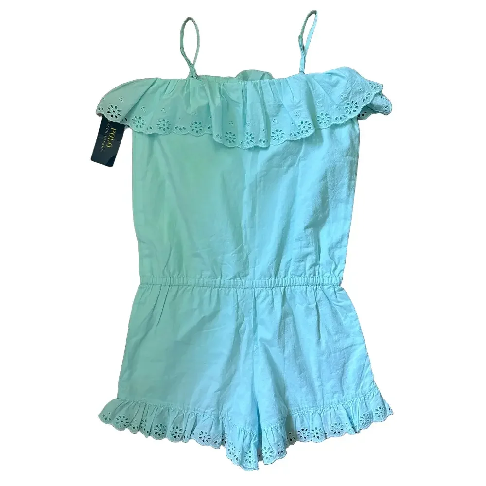Polo by Ralph Lauren Blue Jumpsuit with Ruffled Details